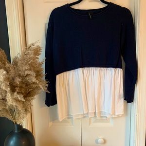 Color block Baby Doll Top